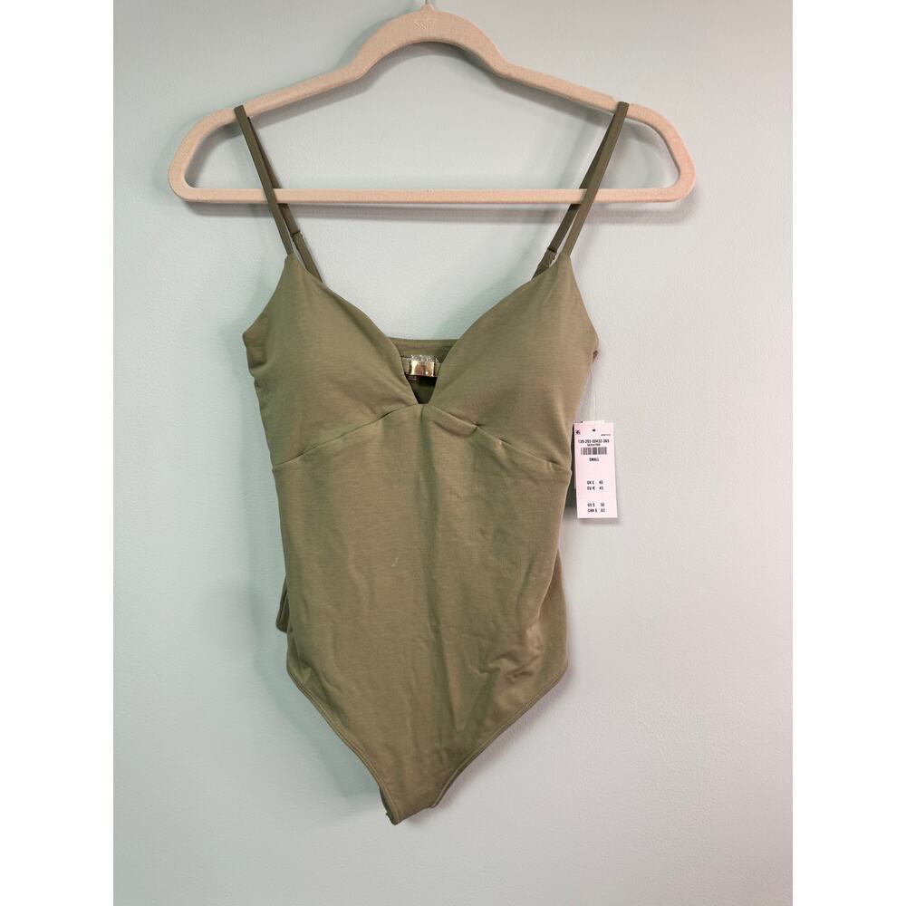 Abercrombie & Fitch Bra Free Hardware Cutout Bodysuit- Olive Green - Small- NWT